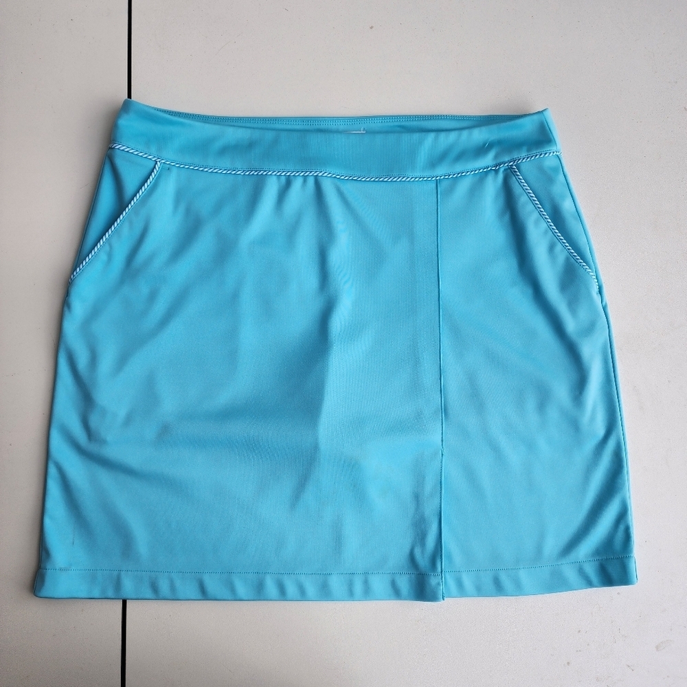 Gu Play Dri Golf Skort Womens Pockets Stretch Aqua Blue Active Stretch 17" Sz M